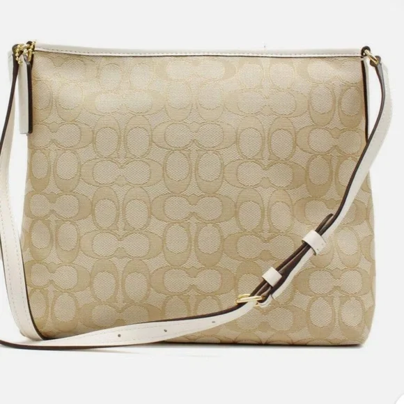 CoachCross Body Bag)F29210 Light Khaki X Chalk Signature Shoulder.NWOT - Picture 2 of 12